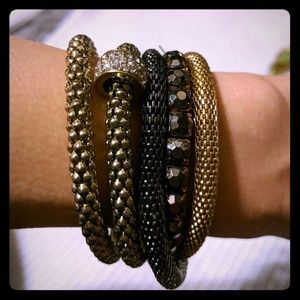 Black, Gold & Diamond Bracelets